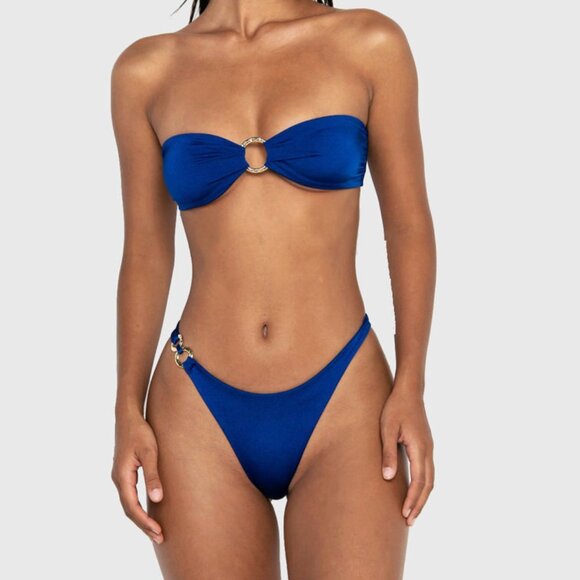 Sommer Swim Cece Bandeau Bikini Top in Olympus - Size Medium - Picture 2 of 7